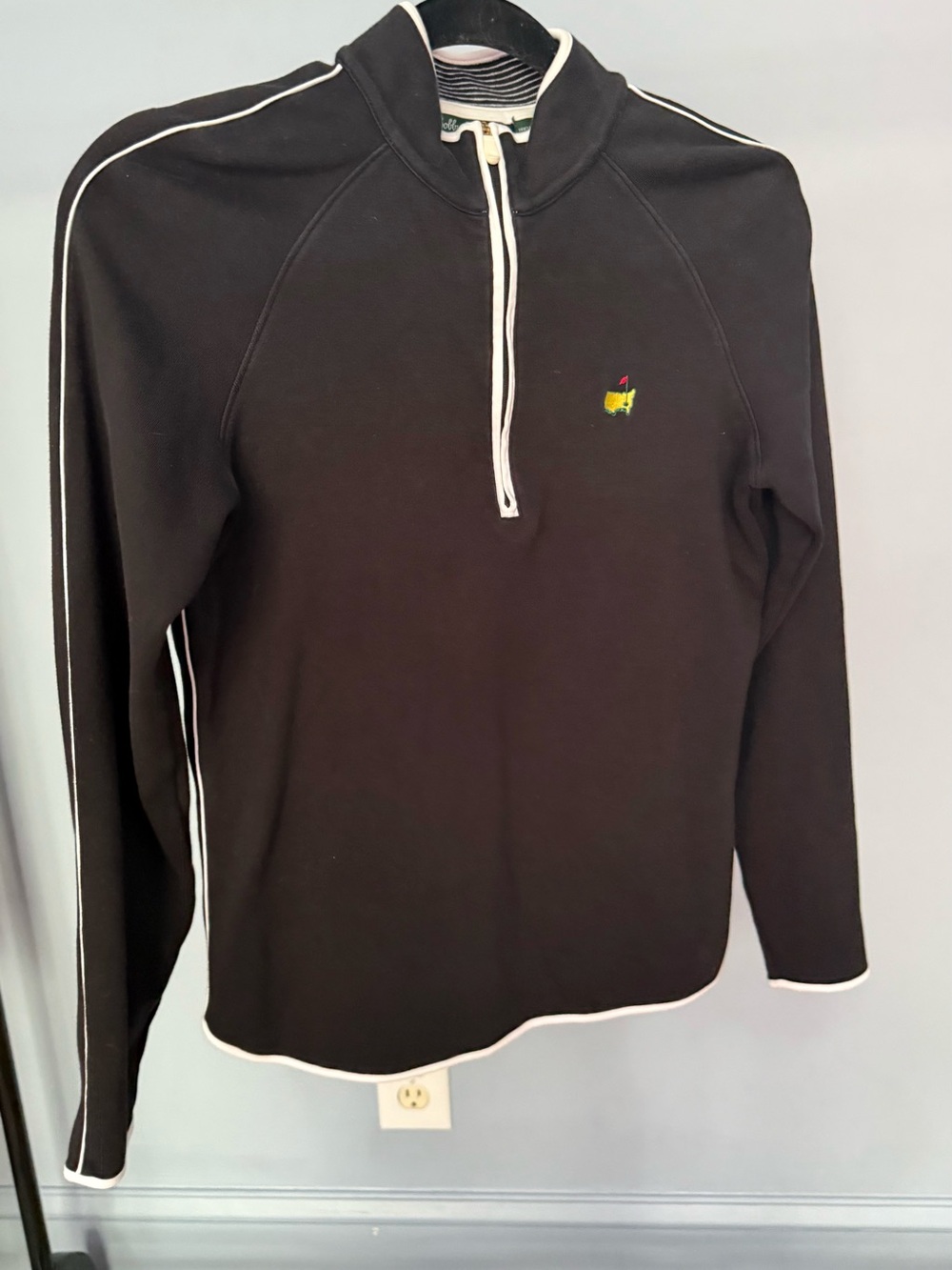 Bobby Jones Masters Black Quarter-Zip Pullover with White Trim